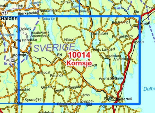TOPO Wandelkaart 10014 - Kornsjø- Østfold - Nordeca AS