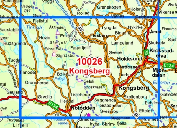 TOPO Wandelkaart 10026 - Kongsberg- Buskerug - Nordeca AS