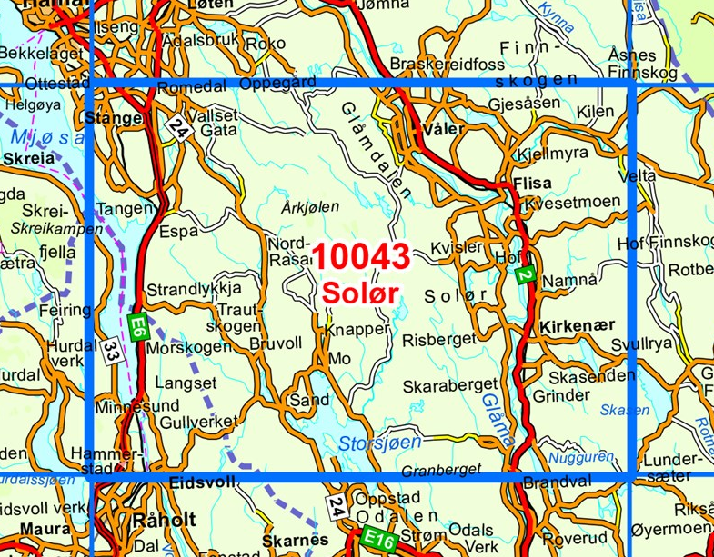 TOPO Wandelkaart 10043 - Solør- Hedmark - Nordeca AS