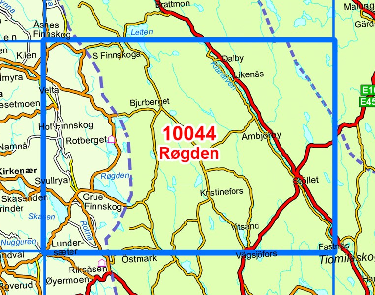 TOPO Wandelkaart 10044 - Røgden- Hedmark - Nordeca AS