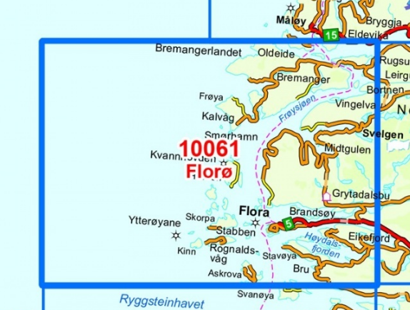 TOPO Wandelkaart 10061 - Florø- Sogn og Fjordane - Nordeca AS