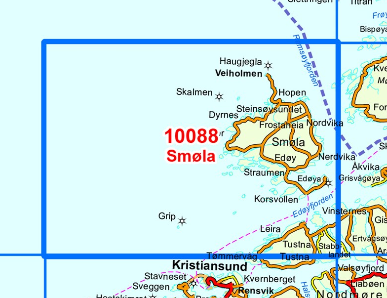 TOPO Wandelkaart 10088 - Smøla- Møre og Romsdal - Nordeca AS
