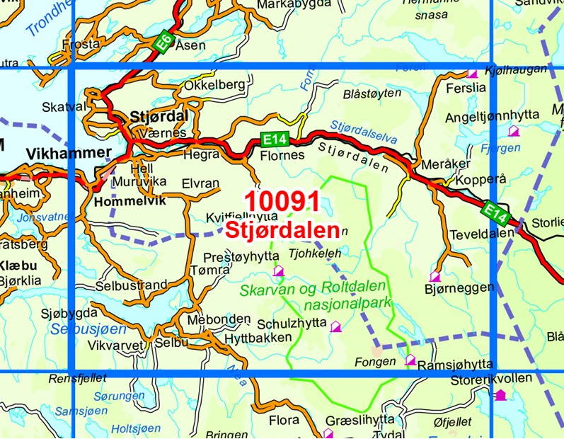 TOPO Wandelkaart 10091 - Stjørdalen- Trøndelag - Nordeca AS