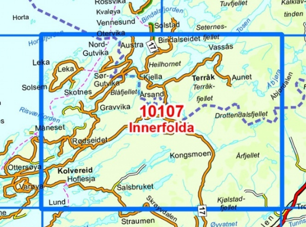 TOPO Wandelkaart 10107 - Innerfolda- Trondelag - Nordeca AS