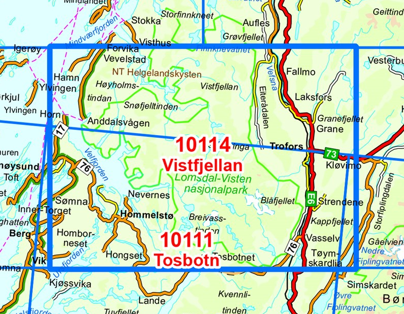 TOPO Wandelkaart 10114 - Vistfjellan- Nordland - Nordeca AS