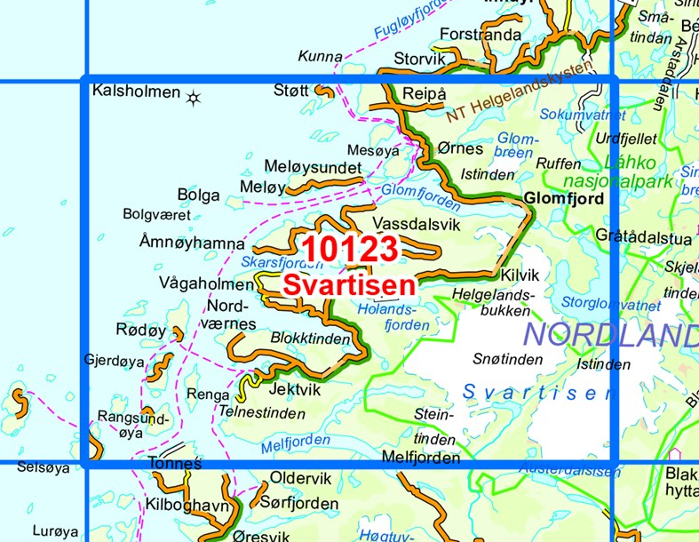 TOPO Wandelkaart 10123 - Svartisen- Nordland - Nordeca AS