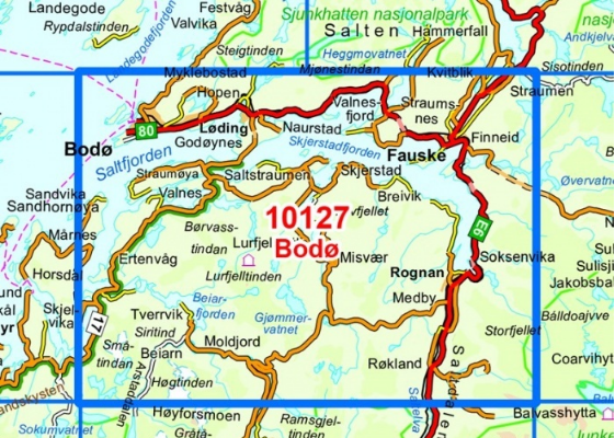 TOPO Wandelkaart 10127 - Bodo- Noord - Nordeca AS