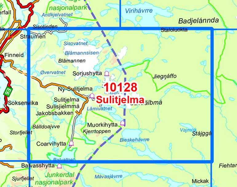 TOPO Wandelkaart 10128 - Sulitjelma- Nordland - Nordeca AS