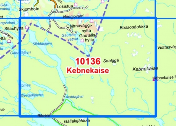 TOPO Wandelkaart 10136 - Kebnekaise- Lapland - Nordeca AS