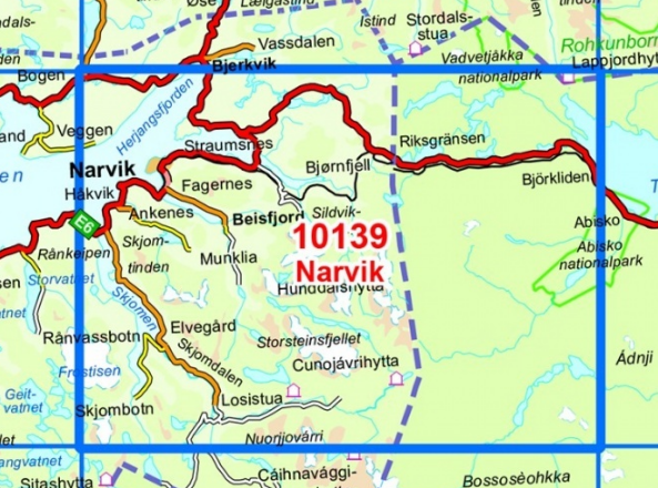 TOPO Wandelkaart 10139 - Narvik- Nordland - Nordeca AS