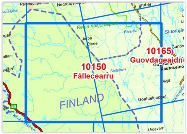 TOPO Wandelkaart 10150 - Fallecearru- Oulu Finland -Nordeca AS
