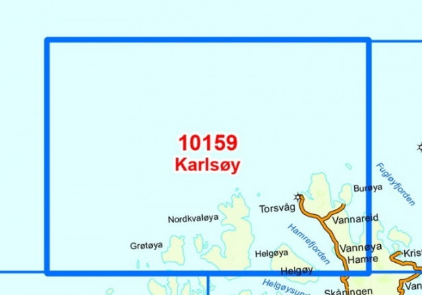 TOPO Wandelkaart 10159 - Karlsoy- Troms - Nordeca AS