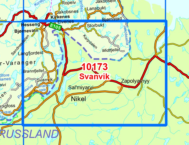 TOPO Wandelkaart 10173 - Svanvik- Finnmark - Nordeca AS
