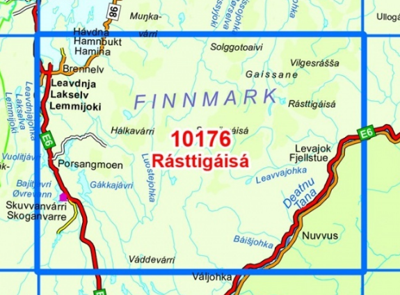 TOPO Wandelkaart 10176 - Rasttigaisa- Finnmark - Nordeca AS