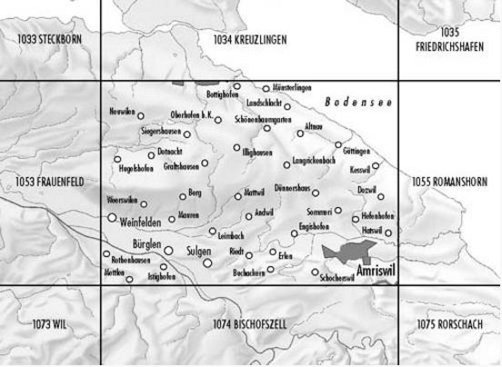 TOPO Wandelkaart 1054- Weinfelden Thurgau Zwitserland - Swisstopo