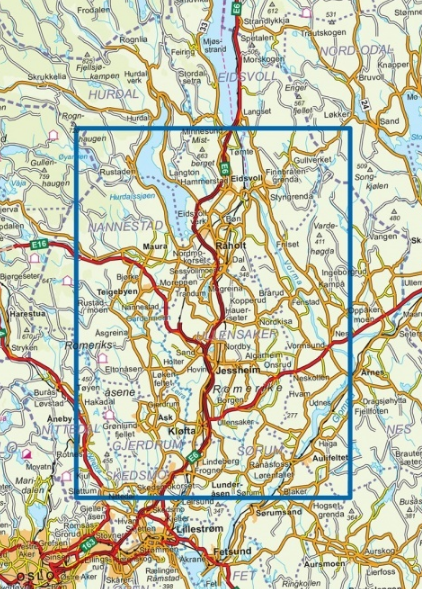TOPO Wandelkaart 2225 - Romeriksåsene- Oppland - Nordeca AS