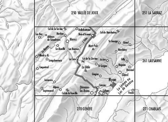 Topografische kaart 260 - St-Cergue Vaud Zwitserland - Swisstopo