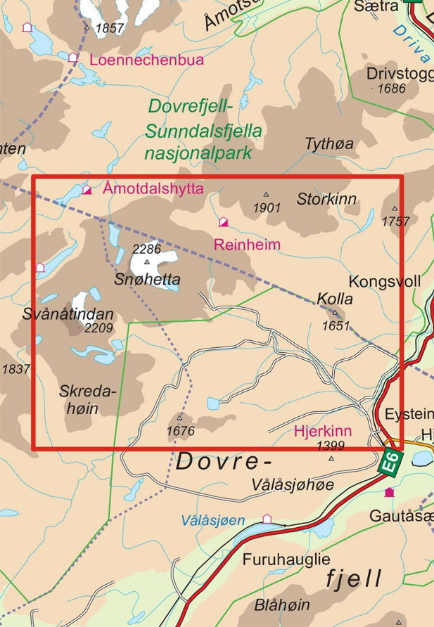 TOPO Wandelkaart 2784 - Snøheim- Oppland - Nordeca AS