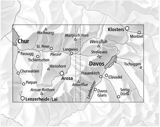 TOPO Wandelkaart 3309T - Arosa- Davos- Graubünden - Swisstopo