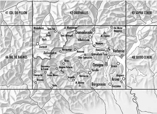 TOPO Fietskaart 47 - Monte Rosa Wallis Zwitserland - Swisstopo