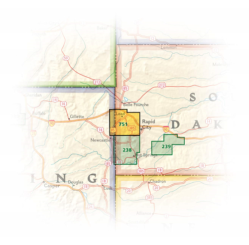 Wandelkaart - Black Hills National Forest - SD+WY - Nat Geo