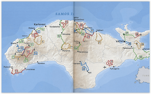 Wandelgids - Samos Griekenland - Terrain maps