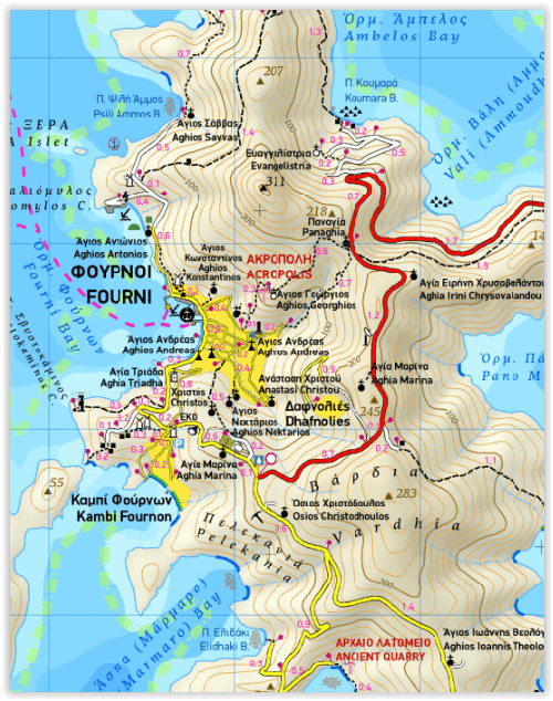 Wandelkaart 333 - Fourni Eilanden - Terrein Maps