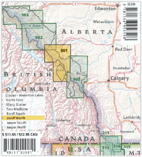 Wandelkaart 901 - Banff North - Banff and Yoho NP - Natgeo