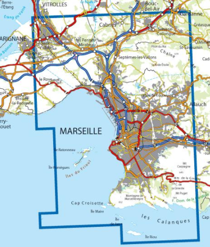 TOPO Wandelkaart 3145 ET - Marseille & Les Calanques - IGN
