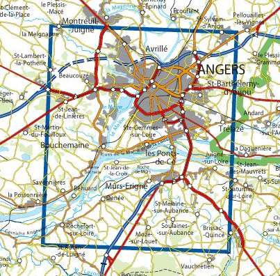 TOPO Wandelkaart 1522ET - Angers France - IGN