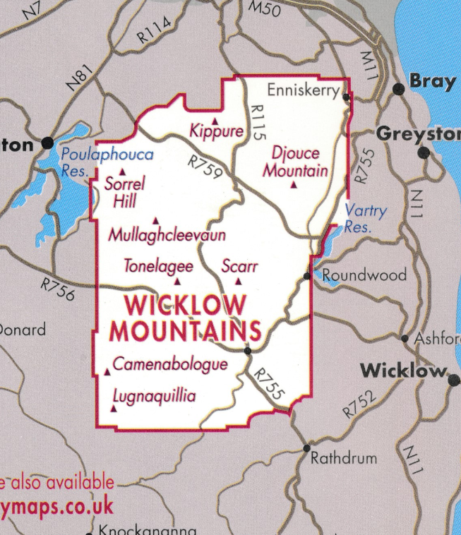 Wandelkaart Wicklow Mountains - XT30 (9781851376131) Harvey Maps