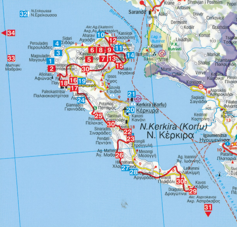 Wandelgids Corfu - 34 wandelingen met GPS - Elmar