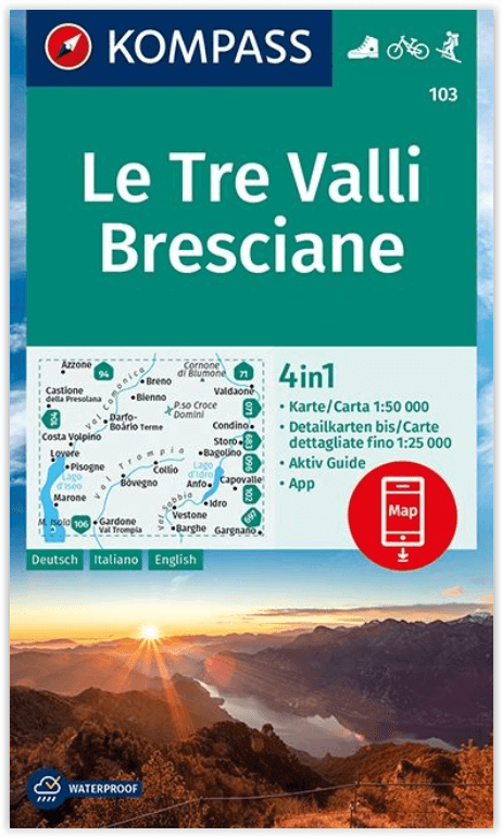 Wandelkaart 103 Le Tre Valli Bresciane - Kompass